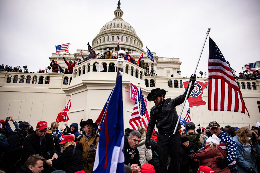 Pro-Trump supporters did what people do when they believe their government has abandoned them – they went to Washington to protest. No Senator or Congressman or police officer was hurt but one woman, a 14 years military veteran, who was unarmed, was shot by police and killed. January 6, 2021, Photo credit: Alex Gakos / Shutterstock.com, licensed.