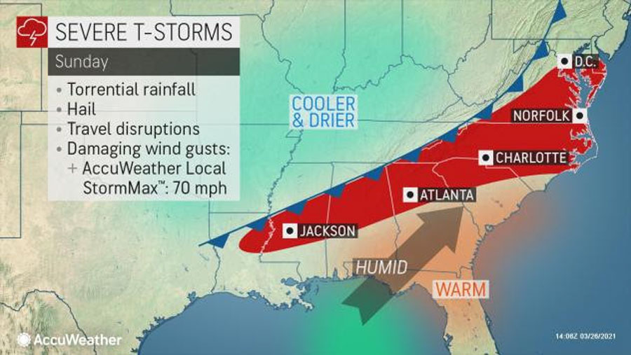 Severe weather may take a swipe at mid-Atlantic