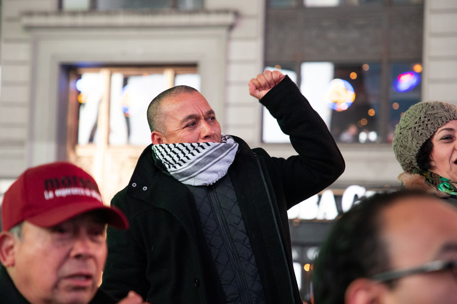 Mexican-Americans gathered in Times Square to demand "drivers licenses for all," including undocumented immigrants. New York, NY, February 09, 2019. Photo credit: Scootercaster / Shutterstock.com, licensed.