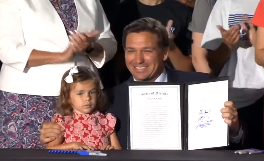 Governor Ron DeSantis signed Senate Bill 1028 into law on Tuesday morning which will prohibit male-to-female transgender athletes from competing on sports teams that do not correspond to the sex they were assigned at birth.  YouTube.