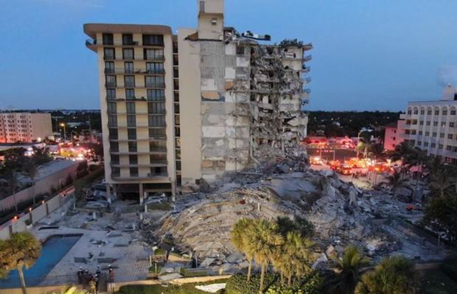 Dozens of people were unaccounted for after portions of a high-rise condo building north of Miami Beach collapsed early Thursday.