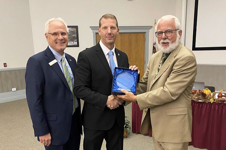 Coalition of Residential Excellence Executive Director Don Forrester recognized Charlotte County Sheriff Bill Prummell as the Catherine Hershey Board Member of the Year.  Florida Sheriffs Youth Ranches Bill Frye (left), Sheriff Prummell (center), Don Forrester (right).