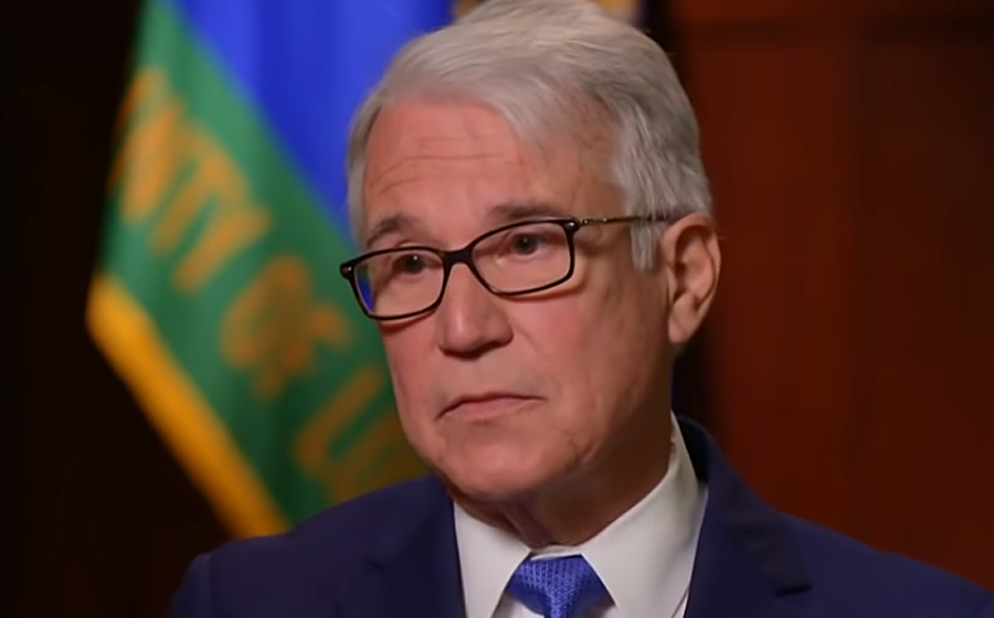 George Gascon, District Attorney Of Los Angeles County during an interview with NBC News’ Lester Holt in May 2021. Photo credit: NBC News, YouTube. 