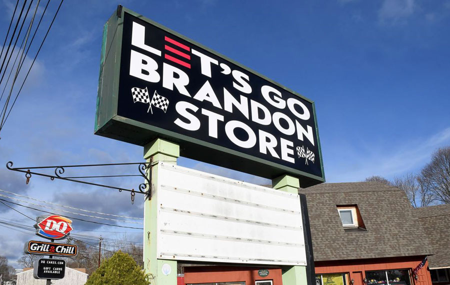 The North Attleboro, MA location branded as LET'S GO BRANDON STORE was “New England for Trump” and dealt mainly in merchandise supportive of the 45th president. However, upon noticing the surging popularity of the “Let’s Go Brandon” phrase, the owner decided to rebrand his Hanson, Massachusetts locations as such and is now bringing his total store count to ten. 