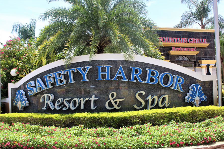 Safety Harbor Resort Sign in Safety Harbor, Florida on August 19, 2019.