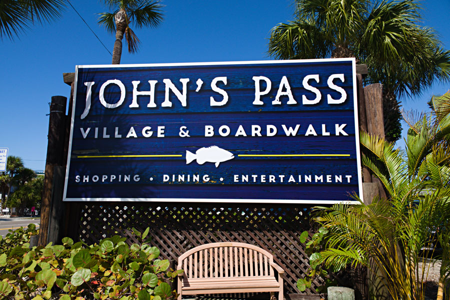 On the north, lies John's Pass, a quaint fishing village, Pinellas County's most popular tourist attraction with more than 100 shops, restaurants and a 1,100-foot waterfront boardwalk. 