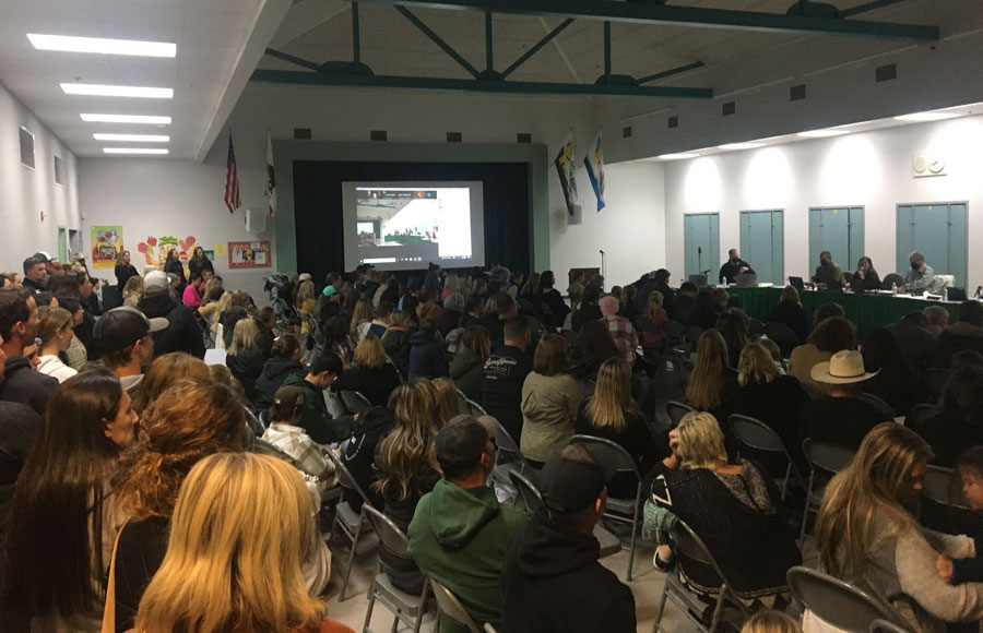 Templeton Unified School District met Thursday evening, February 24, 2022, to discuss face mask policies where several hundred members of the public attended in person, and another 250 members of the public on Zoom. 