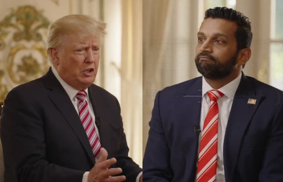 Former President Donald Trump sat down with EpochTV's Kash Patel at his Mar-a-Lago resort in Palm Beach, Florida on Jan. 31, 2022.