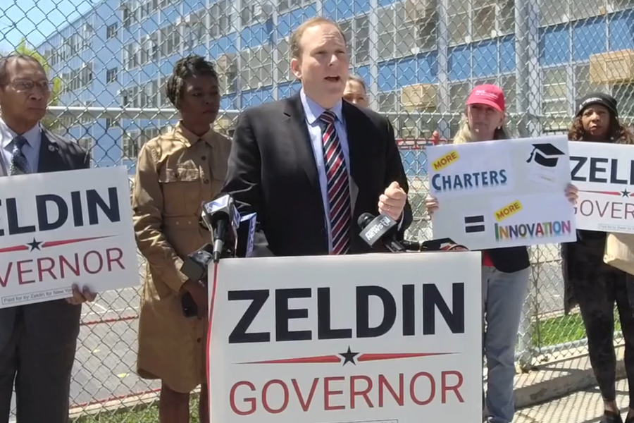 Zeldin came to national prominence when he participated in former President Donald Trump’s defense during his first impeachment; he also was among the 138 House GOP members who voted against certifying President Joe Biden’s electoral votes following the January 6 riots at the U.S. Capitol. Photo credit: Facebook Live. 