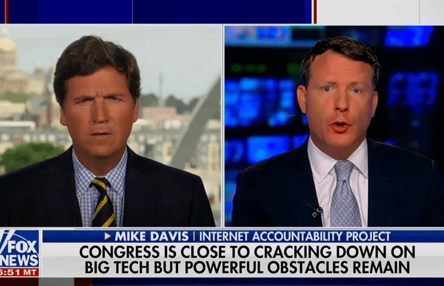 Mike Davis is the founder and president of the Internet Accountability Project, a conservative grassroots advocacy organization that opposes Big Tech and seeks to hold these companies accountable for their bad acts. Image: Fox News.