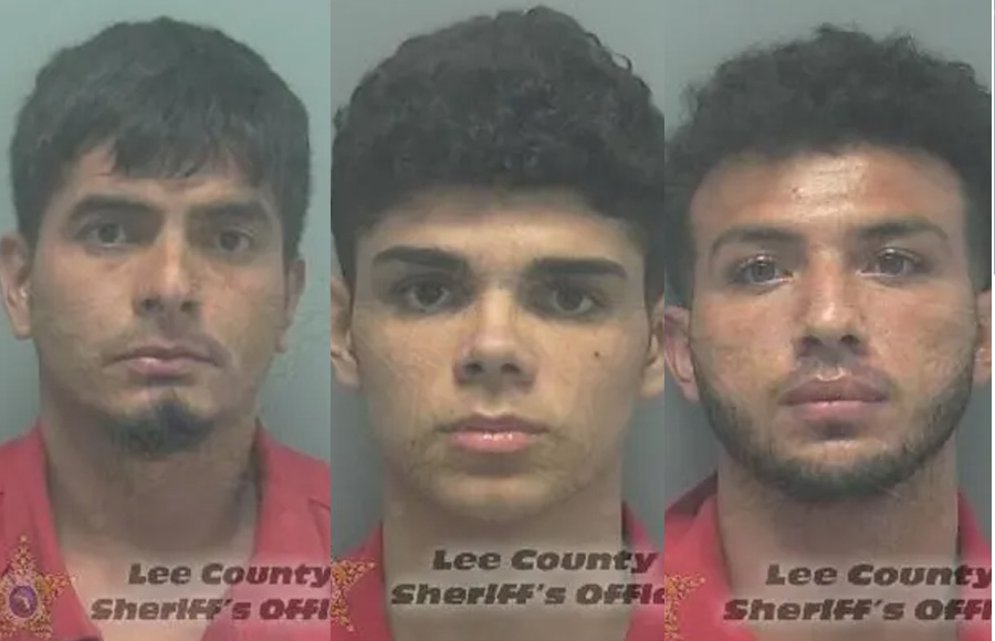 Omar Mejia Ortiz, 33, Steve Eduardo Sanchez Araya, 20 and Brandon Mauricio Araya, 20, were caught looting in the destructive wake of Hurricane Ian’s passing. All three of these subjects are here illegally in this country, According to Lee County Sheriff Carmine Marceno.