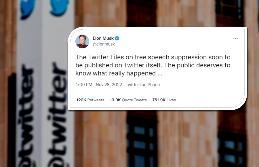 The new Twitter CEO issued a tweet on Monday, announcing the impending release of the files; however, he neglected to give any details, and he did not allude to what exactly Twitter has been allegedly suppressing prior to his arrival to the company.