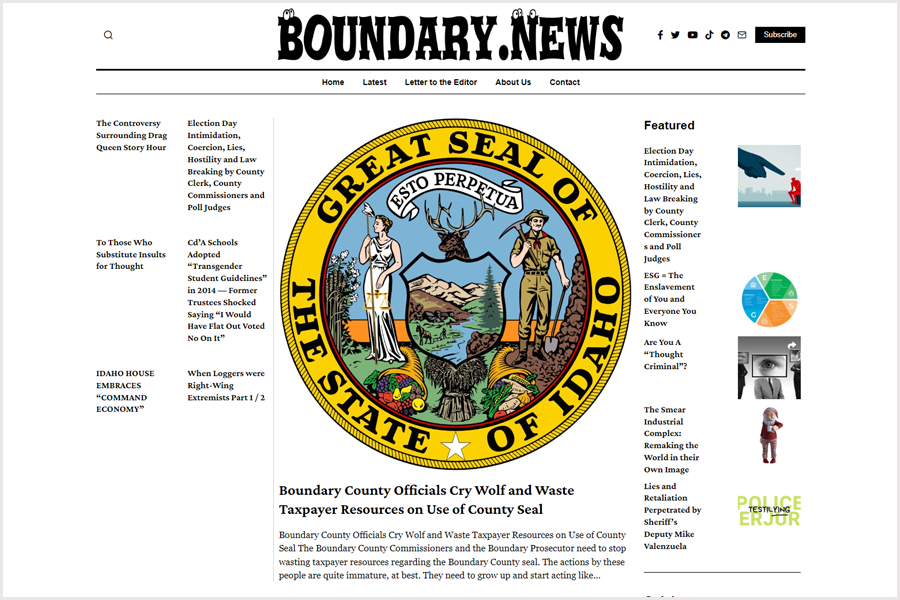 Kudos to Boundary News, a New, Bold,  Conservative Source in Boundary, Idaho